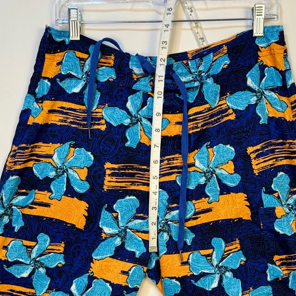 Blue &‎ Orange Hawaiian Tropical Men's Size 30 Board Shorts